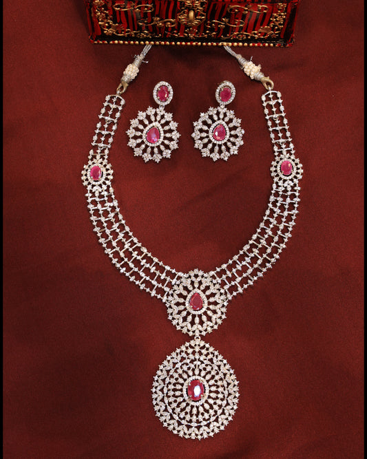 Royal Victorian Crystal Necklace with Earrings