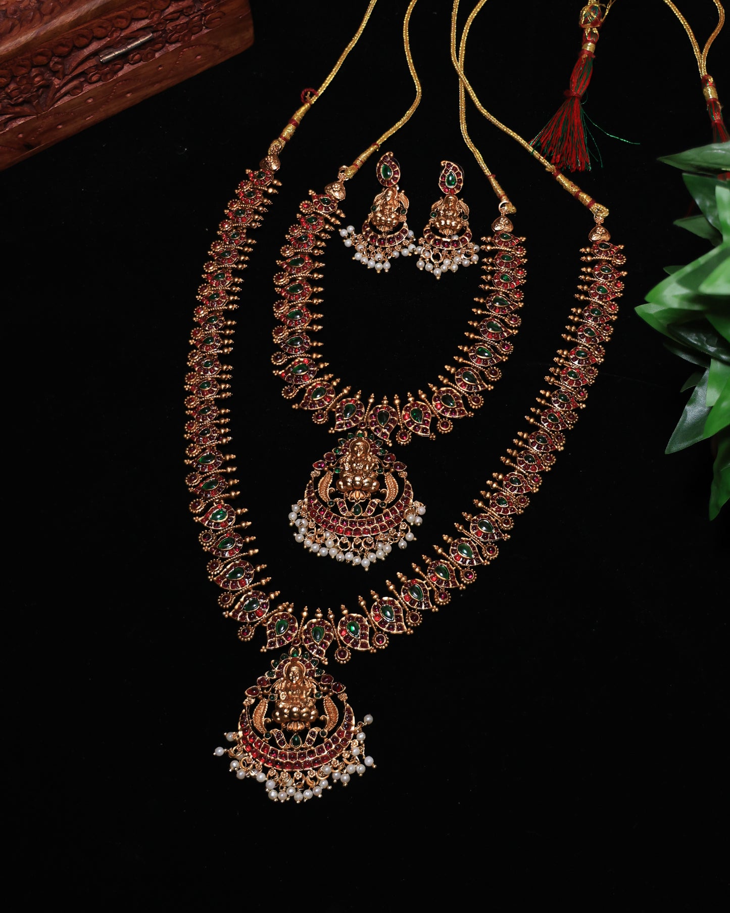 Antique Temple Gold Haaram Set