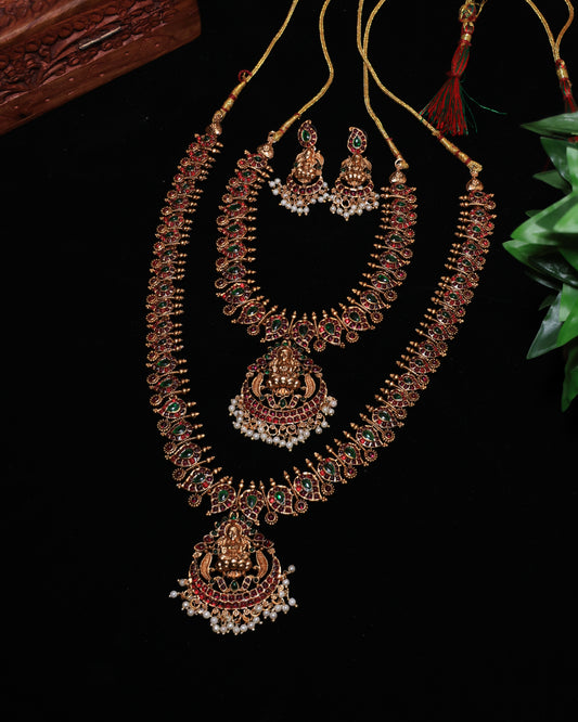 Antique Temple Gold Haaram Set