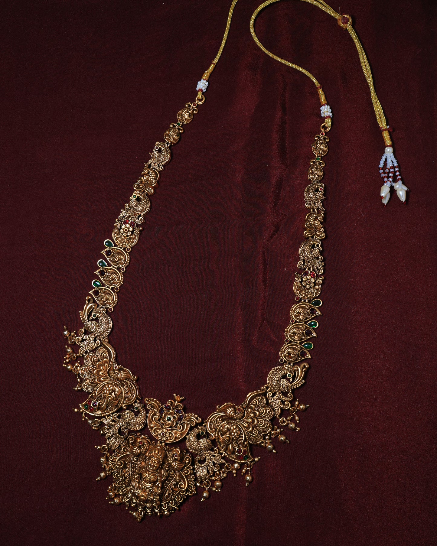 Goddess Lakshmi Antique Gold Bridal Temple Necklace Set