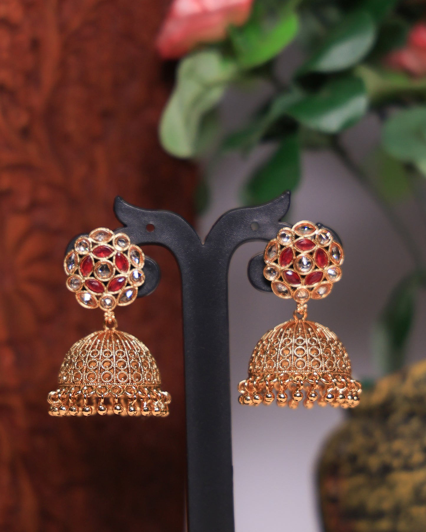 Amphora Jhumka - Red