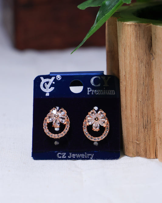 Little Flower Stone Rose Gold Earring
