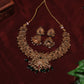 Antique Gold Temple Bridal Necklace Set with Hip Chain