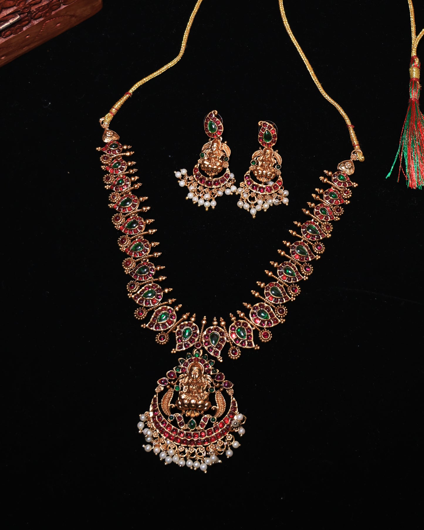 Antique Temple Gold Haaram Set
