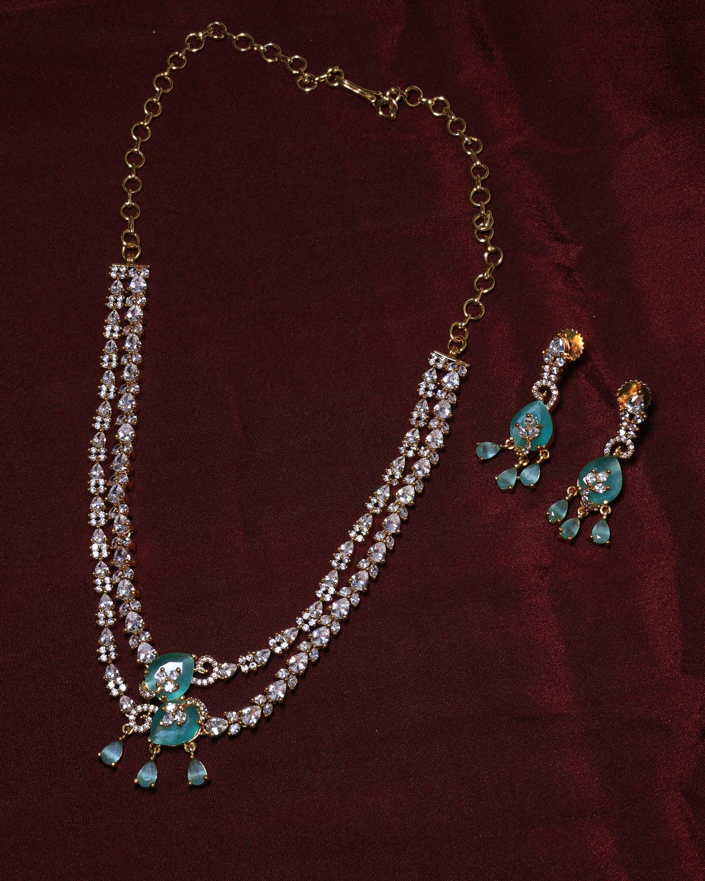 Imperial Ad Stone Necklace with Earrings