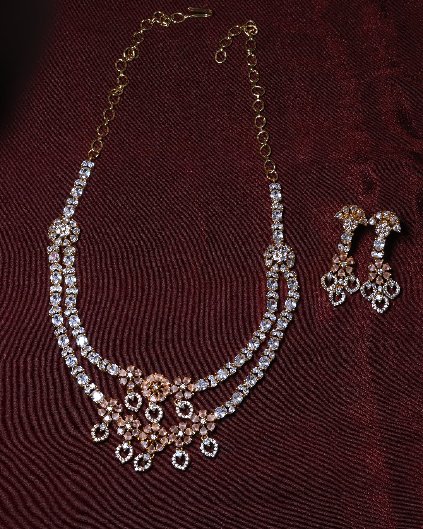 Regal Ad Stone Necklace with Earrings