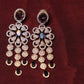 Victorian Style Crystal Necklace with Earrings - Navy Blue