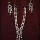 Victorian Style Crystal Necklace with Earrings - Green