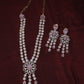 Victorian Style Crystal Necklace with Earrings - Pink